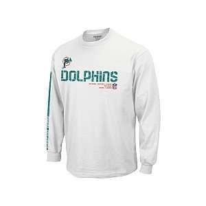 Reebok Miami Dolphins Mens Sideline Tacon Long Sleeve T Shirt Extra 