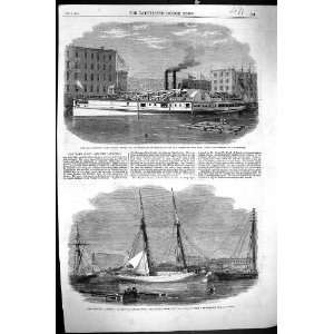 1860 Lake Steamer Lady Elgin Wharf Chicago Collision Schooner Augusta