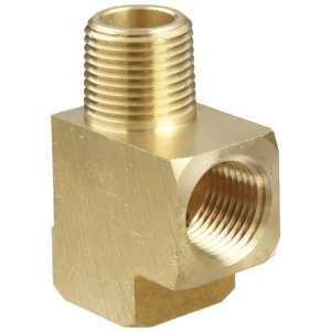 Anderson Metals Brass Pipe Fitting, Barstock Street Tee, 1/4 Female 