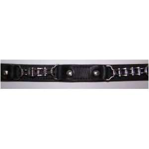  Omni Pet No.6064BK26 Leather Latigo Chain Black Dog Collar 