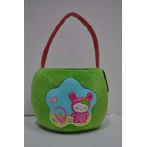 Hello Kitty Green Plush Easter / Halloween Holiday Basket  