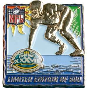 Super Bowl XXXVII Collectors Pin  Details Lineman Silhouette with 