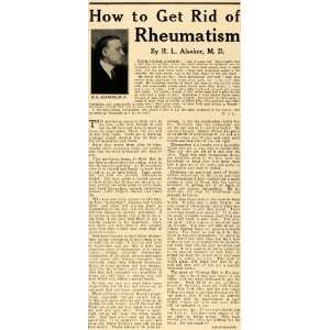   Get Rid of Rheumatism Dr. R. L. Alsaker   Original Print Ad Home