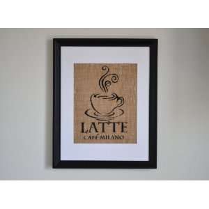  Cafe Latte, Milano, Burlap Wall Decor, Wall Art, Frame 