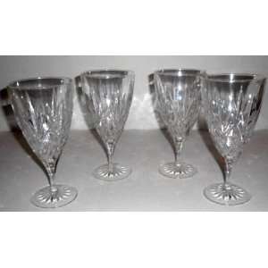  4 Lead Crystal Footed Glasses By Princess House 