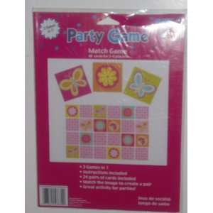    Butterflies and Flowers Birthday Party Match Game Toys & Games