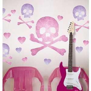  Pink Skulls Vinyl Mural Wall Stickers Baby