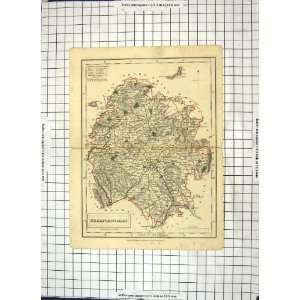  Antique Map Herefordshire England Hereford Newent 