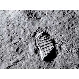 Astronauts Footprint in Lunar Soil   1969 