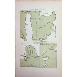  1887 Colour Map Balearic Islands Ajaccio Gulf WW1