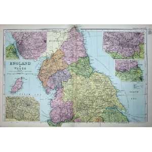   Bacon Atlas 1902 Map England Plan Manchester Liverpool
