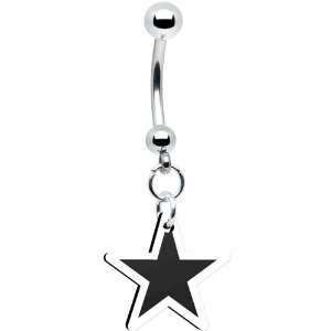  Black and White Star Belly Ring Jewelry