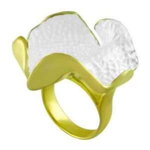  Ring, Gold Plated with White Enamel Interior, Special Limited Time 