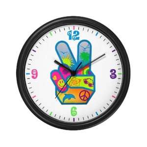  Wall Clock Peace Sign Hand Symbol Dolphin Smiley Face 