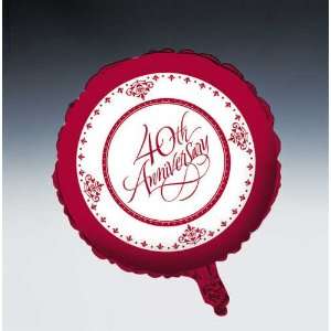  Stafford Ruby Metallic Balloon 40Th Anniversary (12pks 