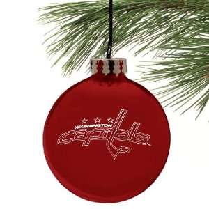  Washington Capitals Red Etched Laser Light Ornament 