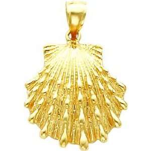  14K Gold Lions Paw Shell Charm Jewelry