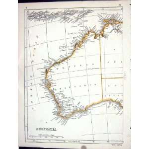   Antique Map 1853 Western Australia Perth Indian Ocean