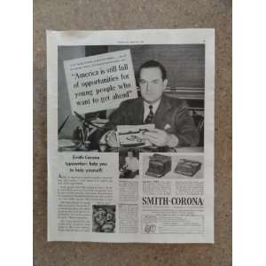  Smith Corona Typewritesr ,Vintage 40s full page print ad 
