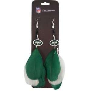  New York Jets NFL Team Color Feather Earrings Sports 