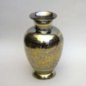 REAL SIMPLEHANDTOOLED HANDCRAFTED POLISHED BRASS 2 TONE VASE 