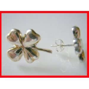Leaf Clover Earrings Solid Sterling Silver .925 #0651