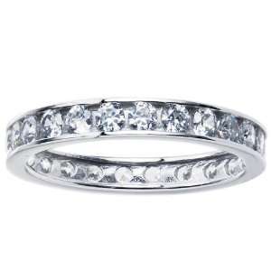   14K White Gold Cubic Zirconia Eternity Toe Ring   Size 3 Jewelry