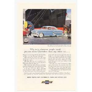  1953 Chevy Bel Air 4 Door Sedan Travel Ships Print Ad 