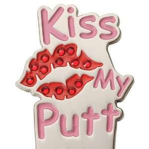  Kiss My Putt Crystal Golf Ball Marker with Magnetic Clip 