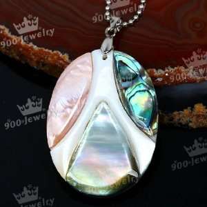  40x30mm Abalone MOP Shell Mixed GIFT Oval Bead Pendant 