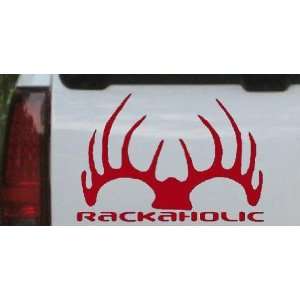 Red 18in X 15.8in    Rackaholic Hunting And Fishing Car Window Wall 