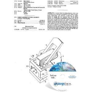  NEW Patent CD for SLIDE FASTENER CONTROL ELEMENT 