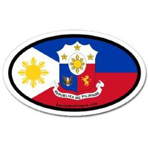 Philippines Flag Car Bumper Sticker Decal Oval