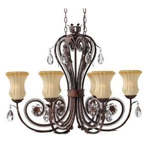   Chandelier in Venetian Copper with Antique Amber Scavo glass Home