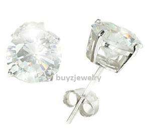 Created Diamond 1 1/2ct Stud Earrings 14kt White Gold over Silver 