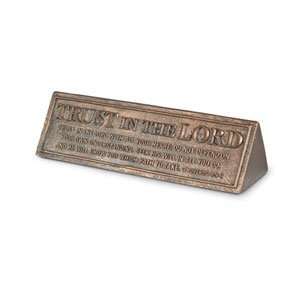   The Lord Resin Desktop Plaque With Bronze Finish And Raised Scripture