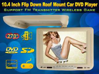   10.4 Car Flip Down Monitor DVD Player Headphones 32bt Games Sony Lens
