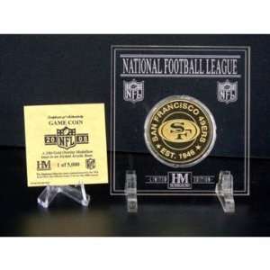 San Francisco 49ERS 24KT Gold   2008 Official NFL Game Coin in 