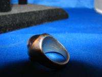 NINE WEST brushed silvertone glass cabachon ring  