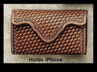 Basket Tooled Leather   iPhone CASE  Belt Clip  Western  
