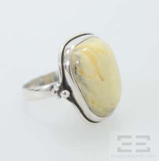 Designer 2pc White & Tan Stone Earrings, Baltic Amber & Sterling Ring 