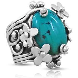 925 Sterling Silver Natural Turquoise Gemstone Designer Ring Artisan 