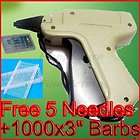 Combo Garment Price Label Tag 1 Pack Tagging Gun +Free 1000 Barbs HOT