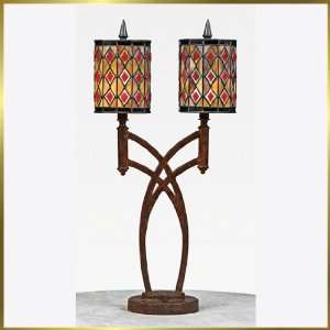 Tiffany Table Lamp, QZTF6963M, 2 lights, Antique Bronze, 13 wide X 27 