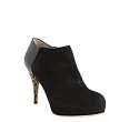 fendi black suede and patent logo heel booties