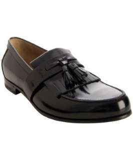 Gucci black leather kiltie tassel loafers  