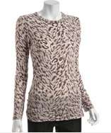 style #307963206 brown leopard print burnout jersey top