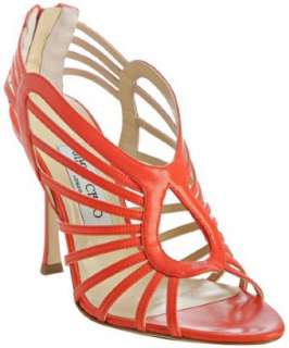 Jimmy Choo orange kidskin Samoa back zip sandals   