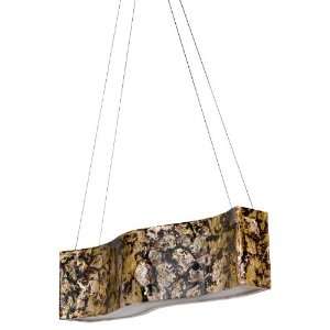 Sustainable Shell Big Pendant   Linear Four Light with Chocolate Tiger