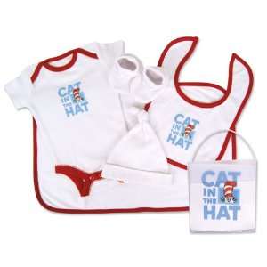 Dr. Seuss Cat in the Hat White Boxed Baby Gift Set